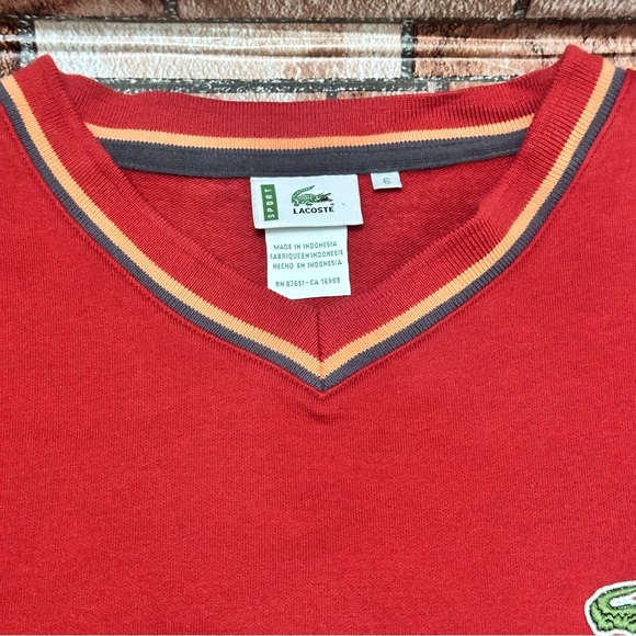 Lacoste Red and Black Long Sleeve Shirt size 6 vintage 90’s - Picture 5 of 10